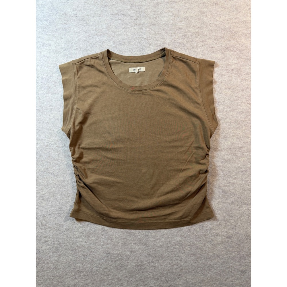Madewell Slim Fit Side-Cinch Muscle Tee Brown Womens Size S Minimalist